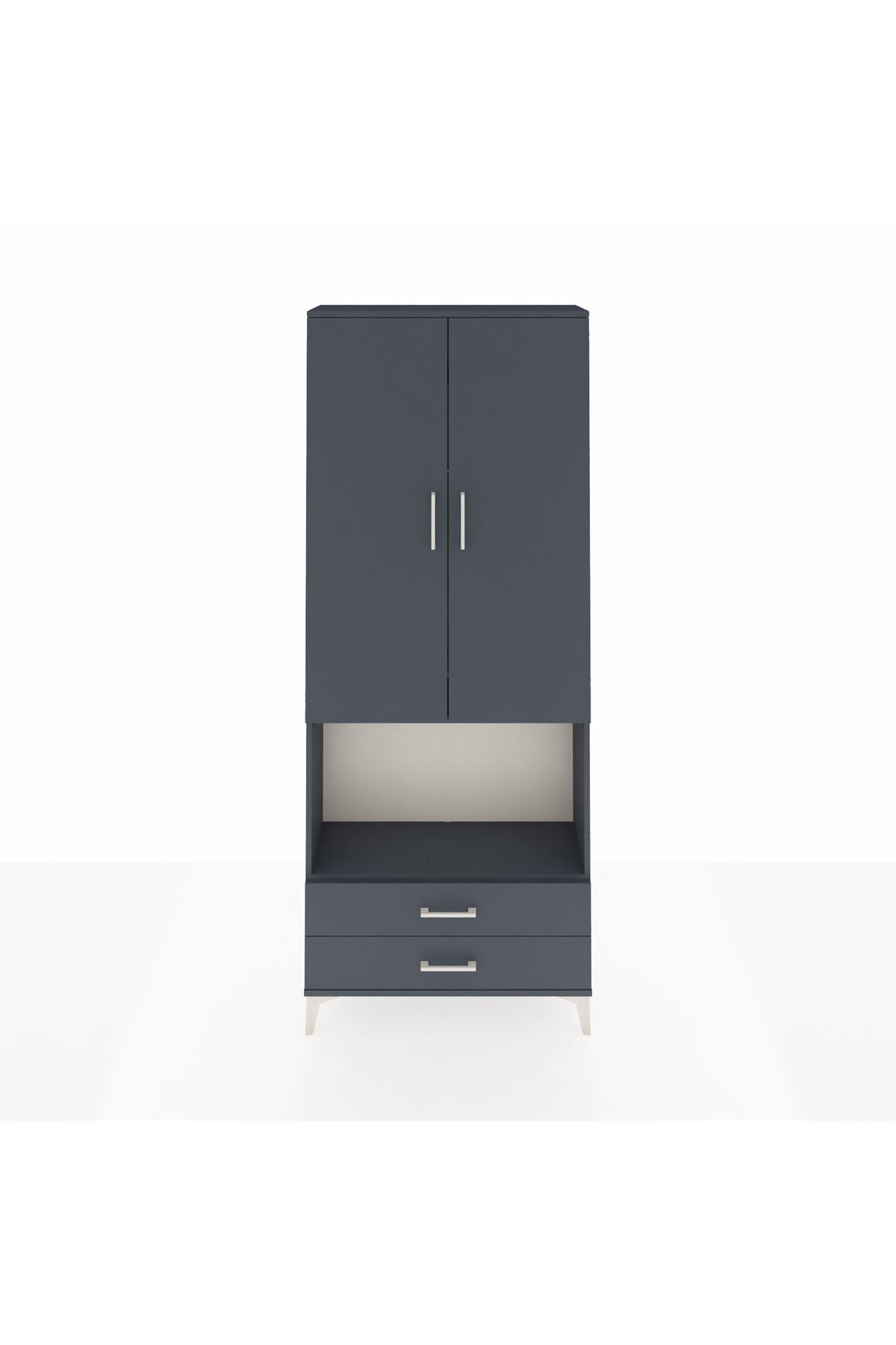 Arges Dolap 3 Raflı 2 Çekmeceli Tek Askılı 88x30x221 - S30M115V5A