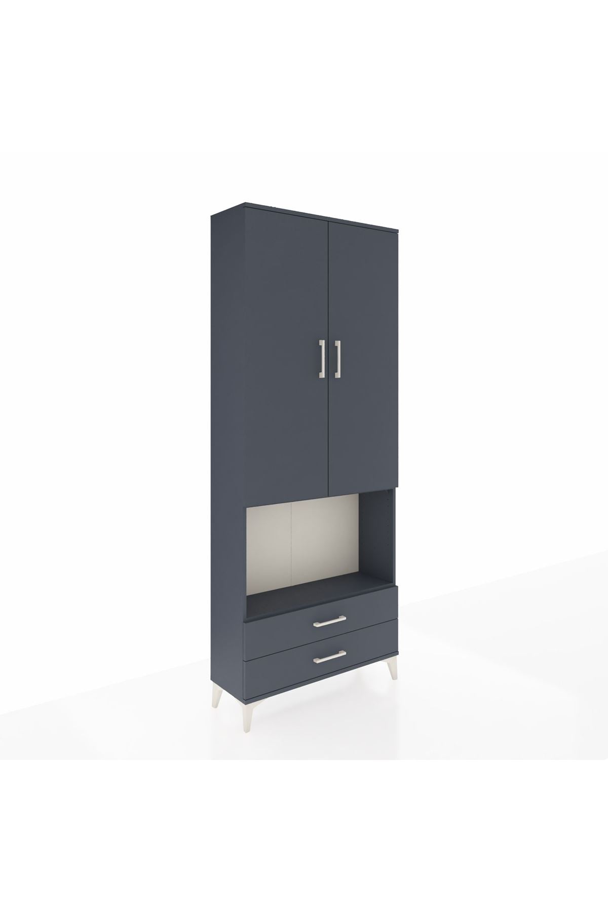 Arges Dolap 3 Raflı 2 Çekmeceli Tek Askılı 88x30x221 - S30M115V5A