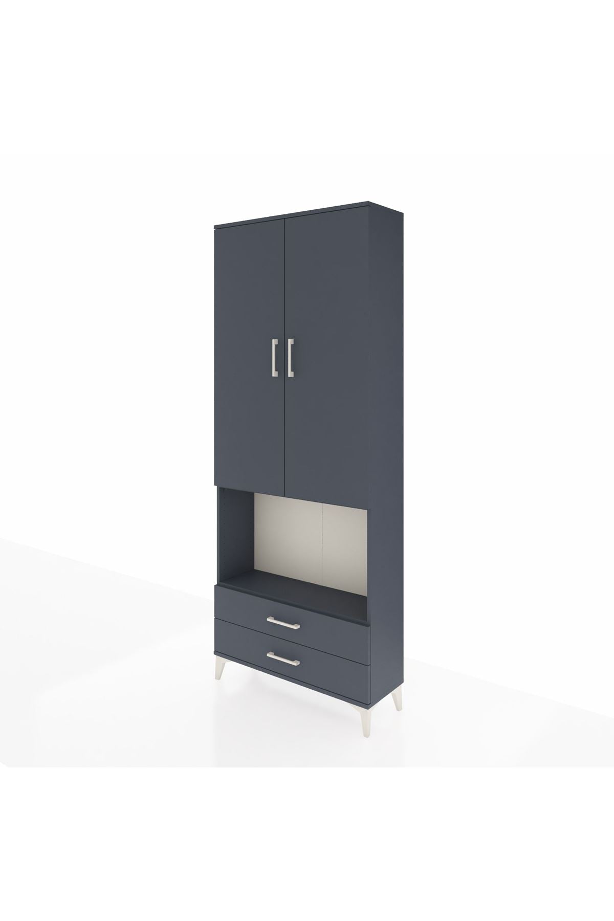 Arges Dolap 3 Raflı 2 Çekmeceli Tek Askılı 88x30x221 - S30M115V5A