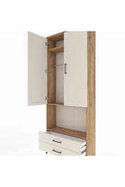 Arges Dolap 3 Raflı 2 Çekmeceli Tek Askılı 88x30x221 - S30M115V7A