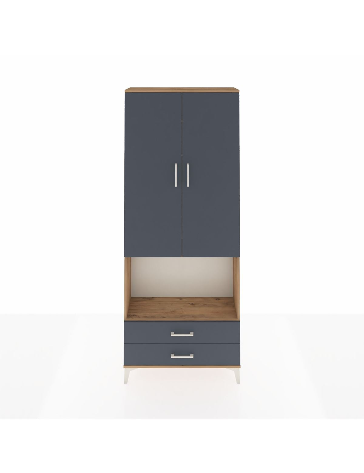Arges Dolap 3 Raflı 2 Çekmeceli Tek Askılı 88x30x221 - S30M115V8A
