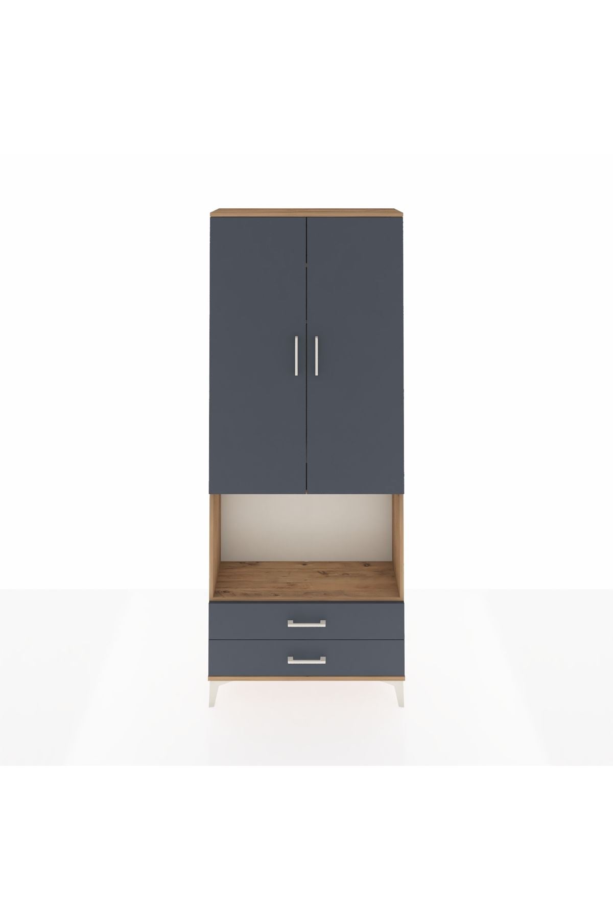 Arges Dolap 3 Raflı 2 Çekmeceli Tek Askılı 88x30x221 - S30M115V8A