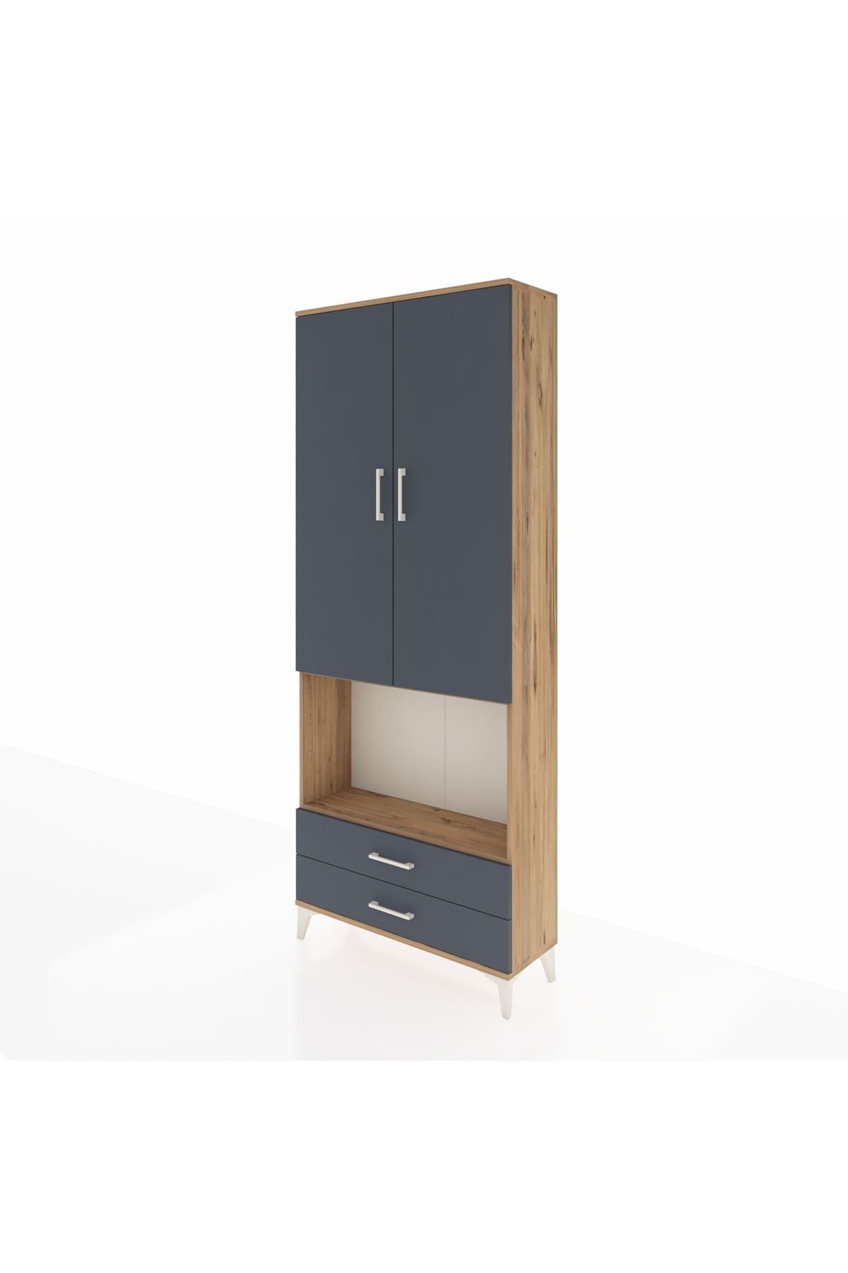Arges Dolap 3 Raflı 2 Çekmeceli Tek Askılı 88x30x221 - S30M115V8A