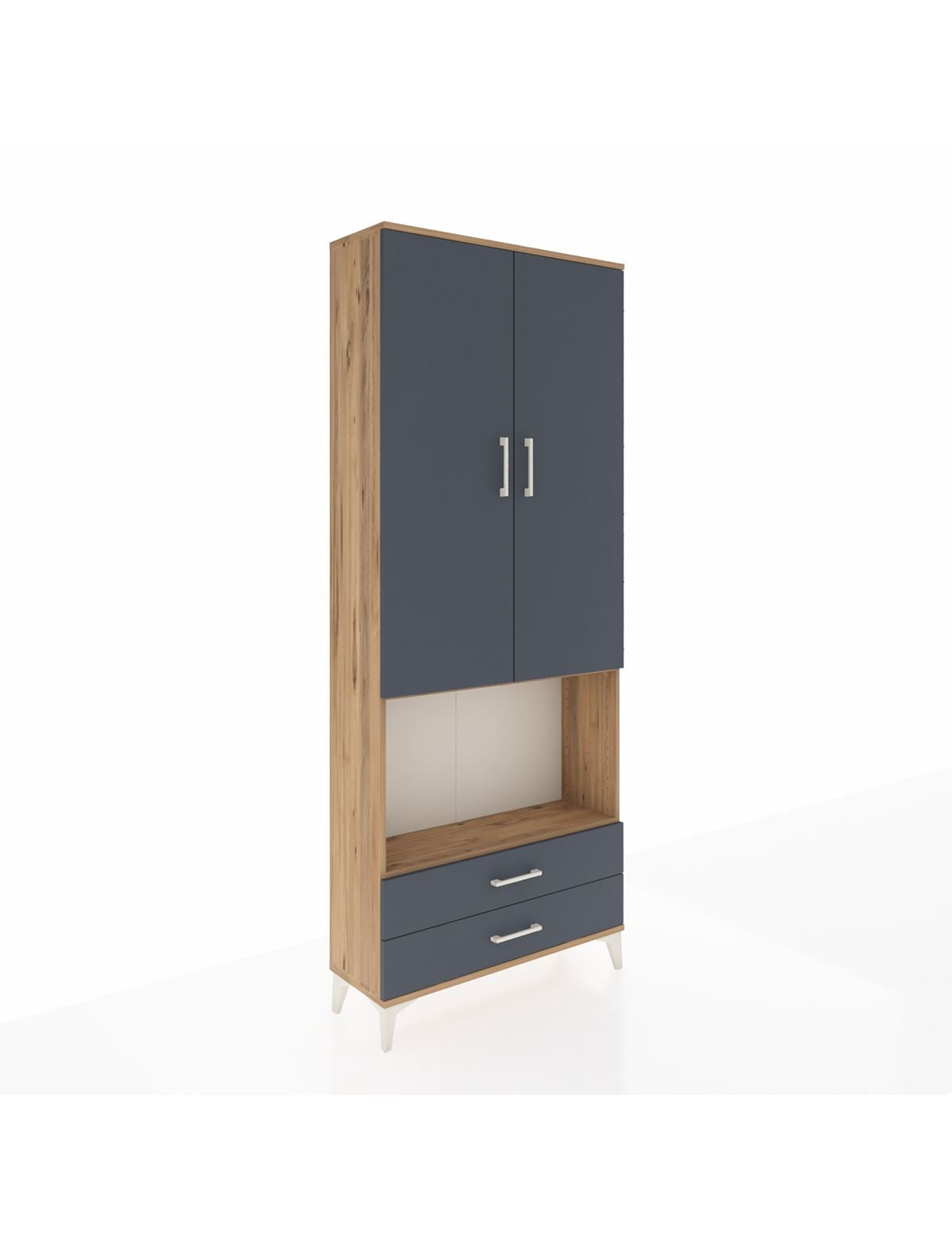Arges Dolap 3 Raflı 2 Çekmeceli Tek Askılı 88x30x221 - S30M115V8A