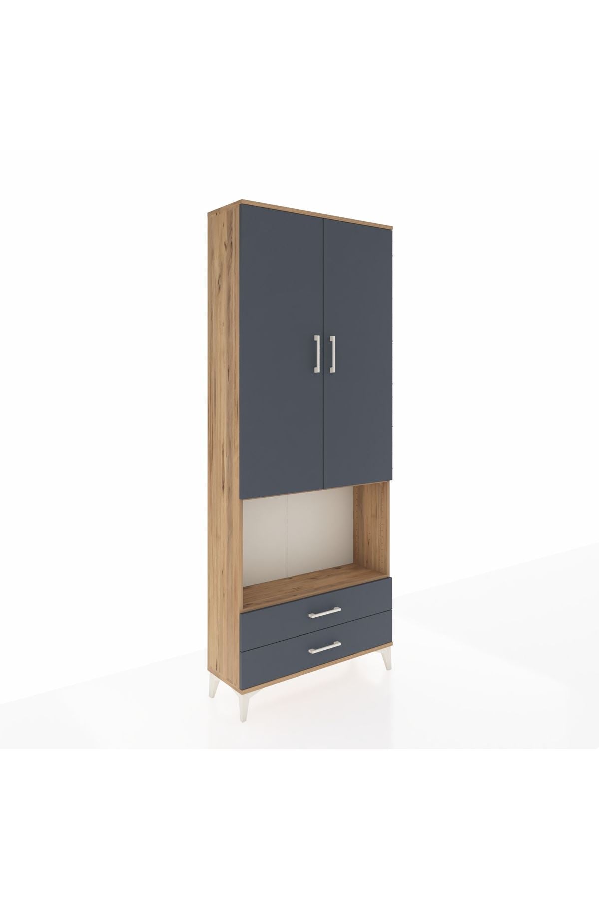 Arges Dolap 3 Raflı 2 Çekmeceli Tek Askılı 88x30x221 - S30M115V8A