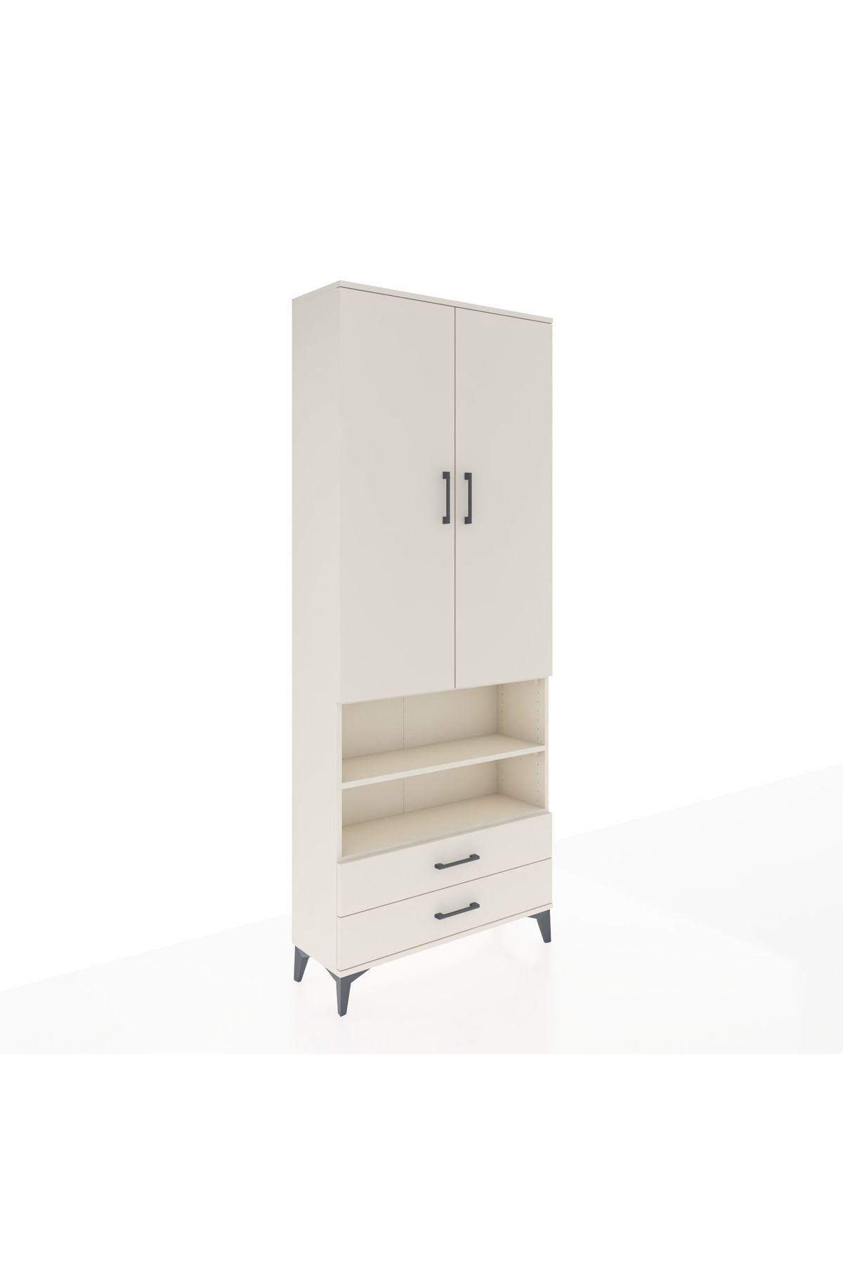 Arges Dolap 5 Raflı 2 Çekmeceli 2 Kapaklı 88x30x221 - S30M116V1A