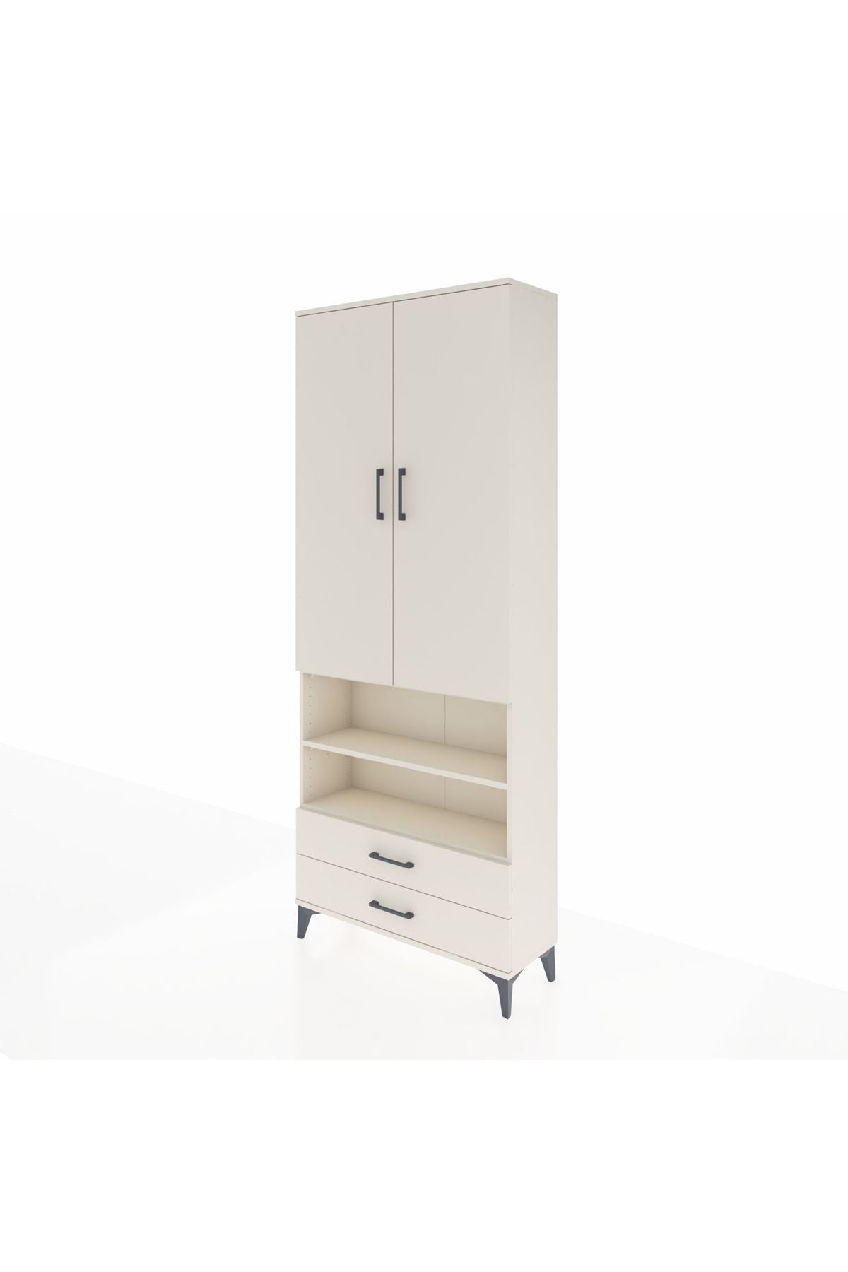 Arges Dolap 5 Raflı 2 Çekmeceli 2 Kapaklı 88x30x221 - S30M116V1A