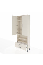 Arges Dolap 5 Raflı 2 Çekmeceli 2 Kapaklı 88x30x221 - S30M116V1A