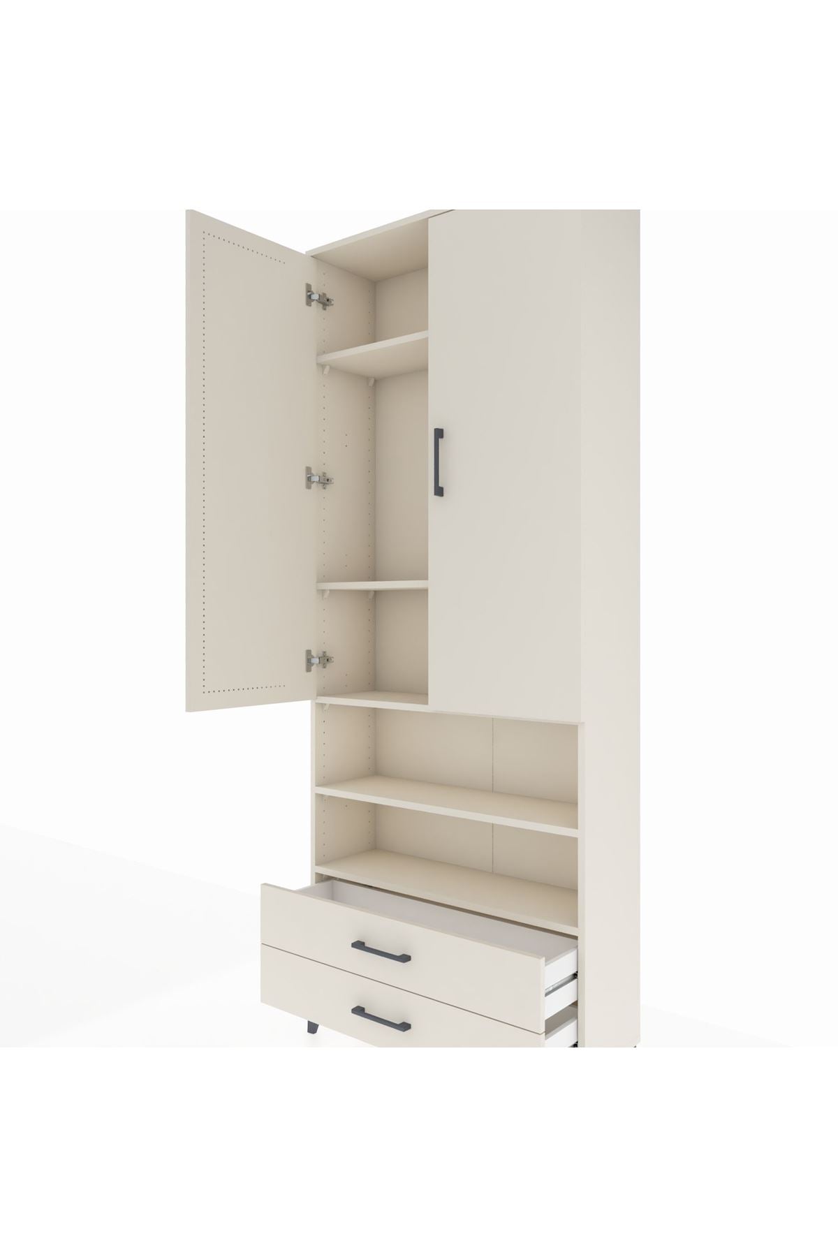 Arges Dolap 5 Raflı 2 Çekmeceli 2 Kapaklı 88x30x221 - S30M116V1A