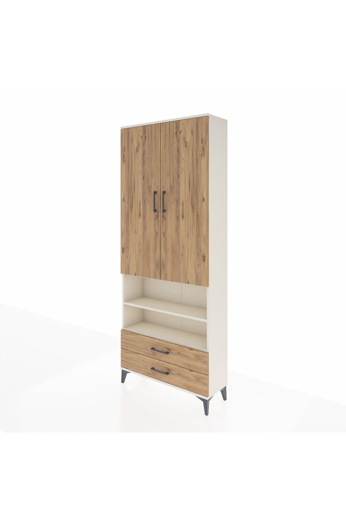 Arges Dolap 5 Raflı 2 Çekmeceli 2 Kapaklı 88x30x221 - S30M116V3A