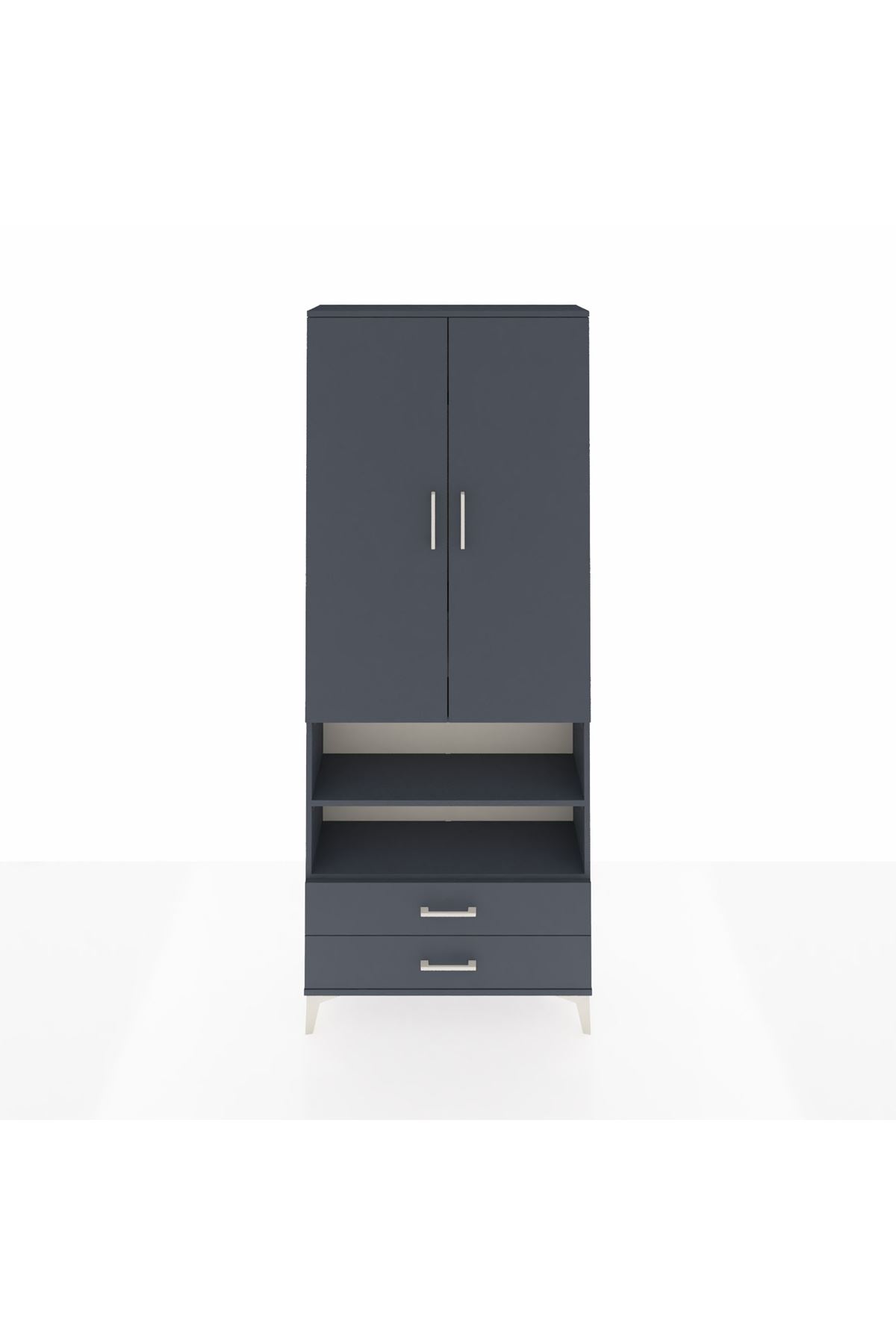 Arges Dolap 5 Raflı 2 Çekmeceli 2 Kapaklı 88x30x221 - S30M116V5A