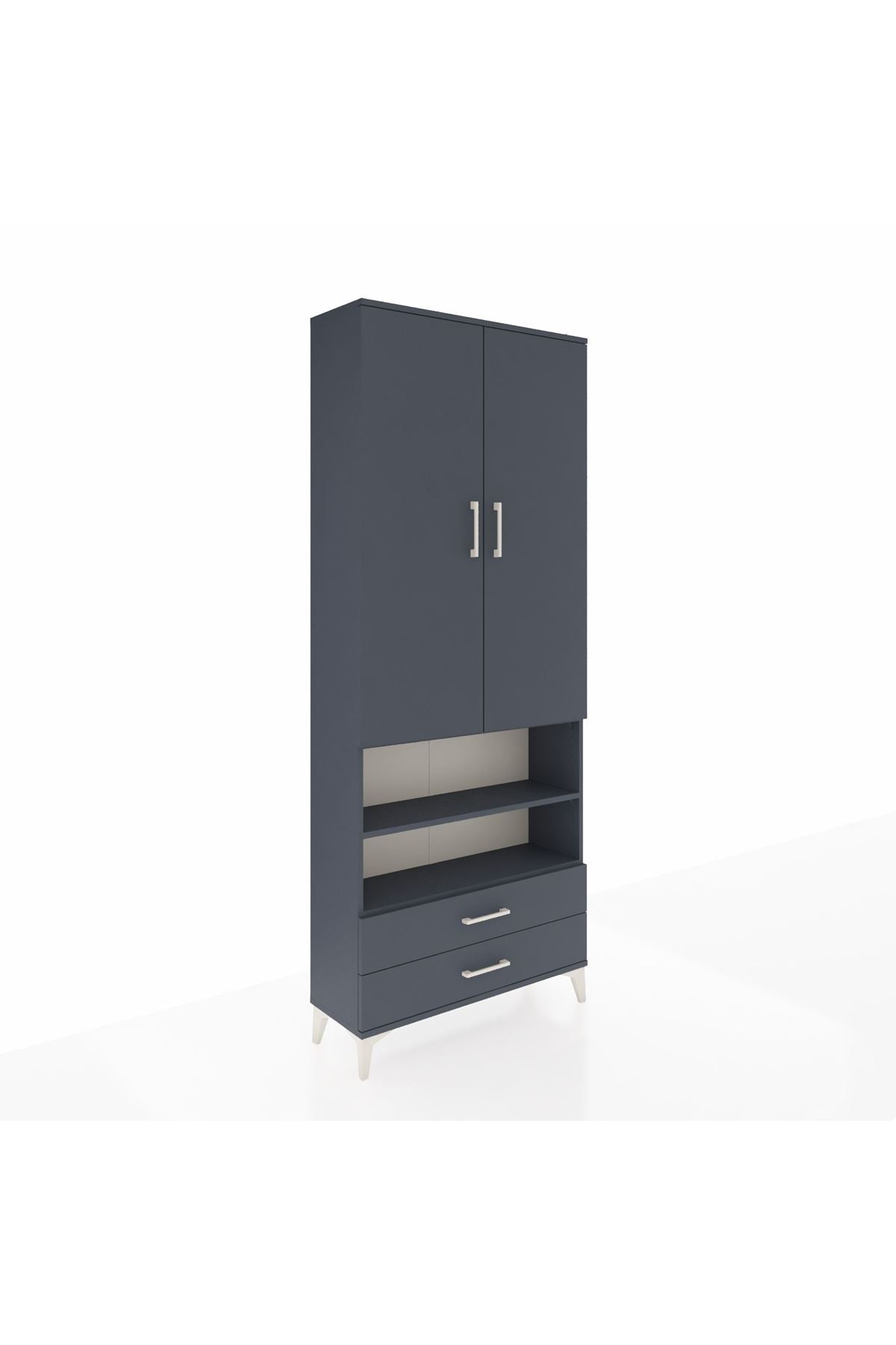 Arges Dolap 5 Raflı 2 Çekmeceli 2 Kapaklı 88x30x221 - S30M116V5A