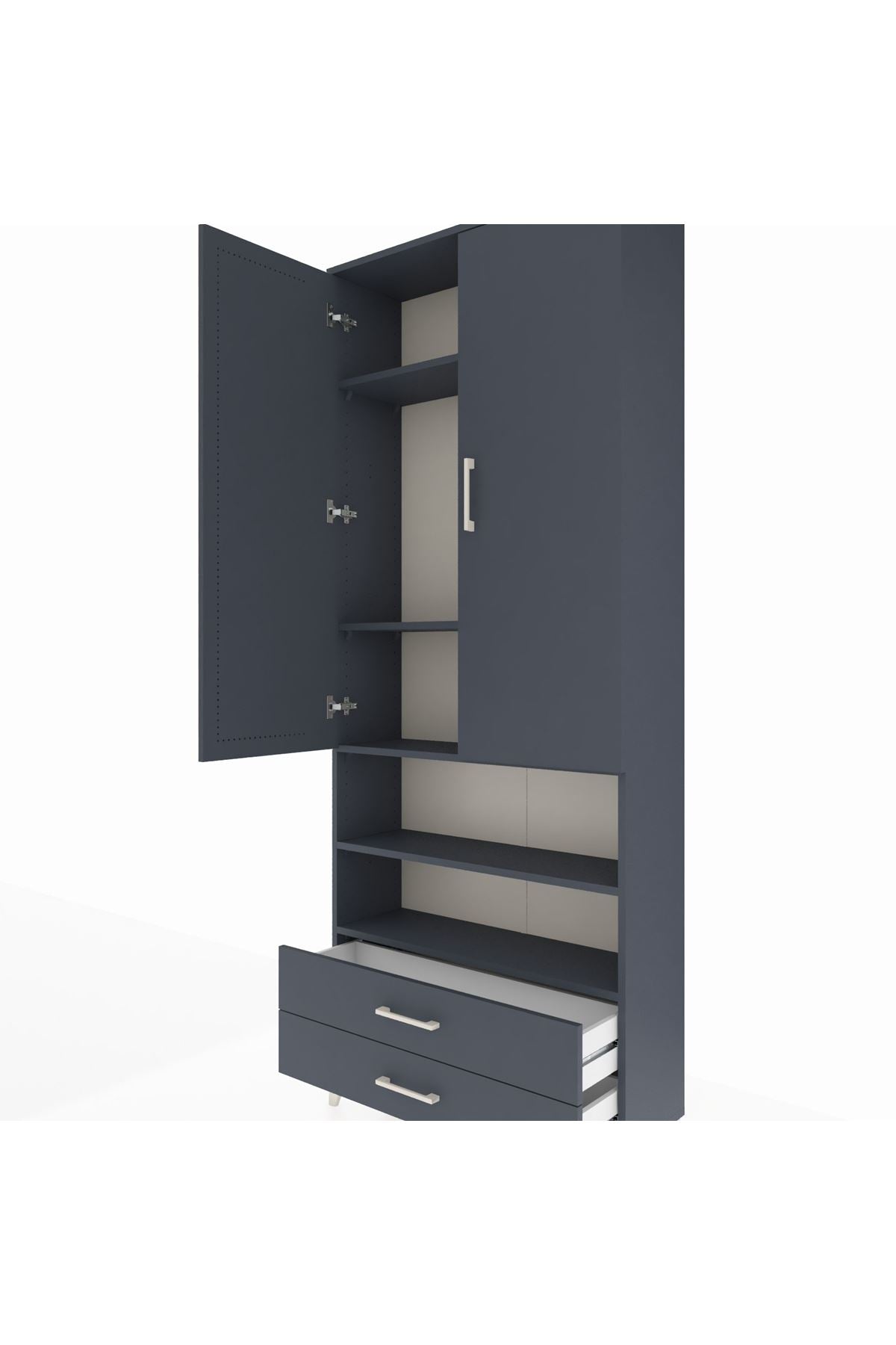 Arges Dolap 5 Raflı 2 Çekmeceli 2 Kapaklı 88x30x221 - S30M116V5A