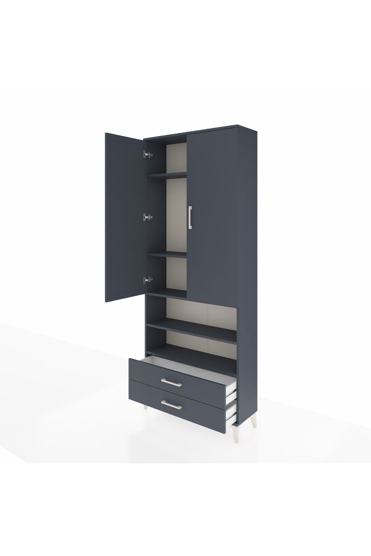 Arges Dolap 5 Raflı 2 Çekmeceli 2 Kapaklı 88x30x221 - S30M116V5A