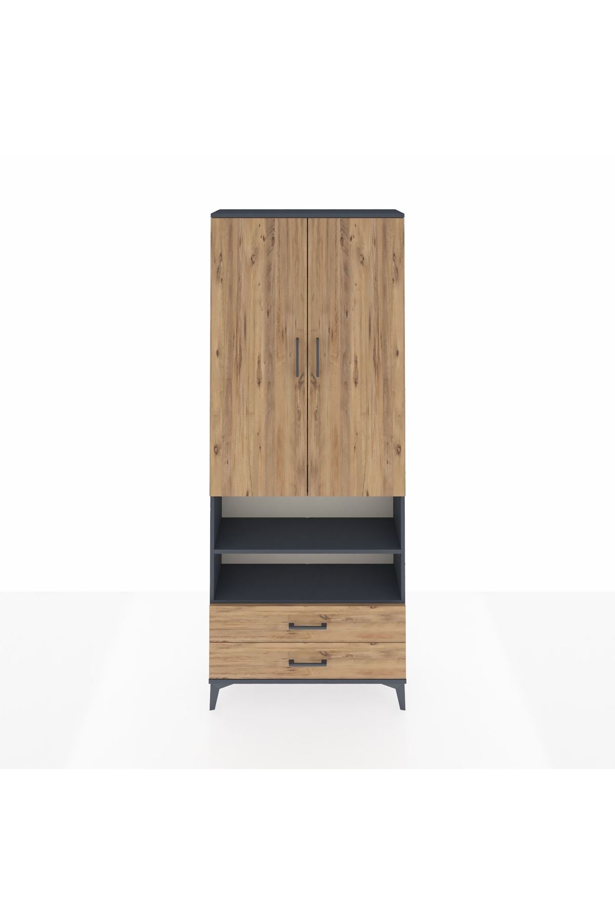 Arges Dolap 5 Raflı 2 Çekmeceli 2 Kapaklı 88x30x221 - S30M116V6A