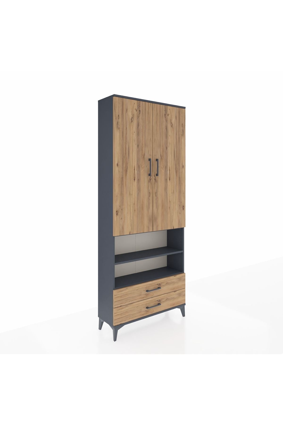 Arges Dolap 5 Raflı 2 Çekmeceli 2 Kapaklı 88x30x221 - S30M116V6A