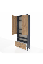 Arges Dolap 5 Raflı 2 Çekmeceli 2 Kapaklı 88x30x221 - S30M116V6A