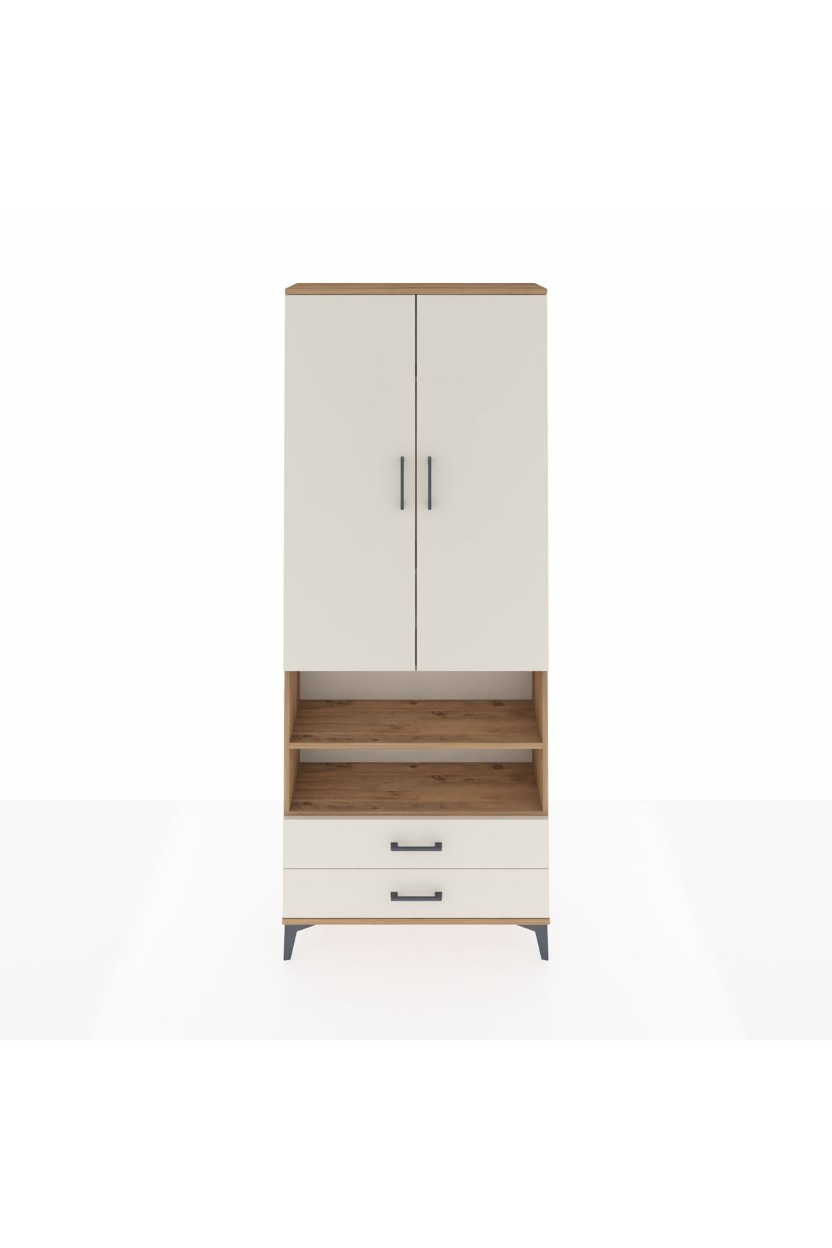 Arges Dolap 5 Raflı 2 Çekmeceli 2 Kapaklı 88x30x221 - S30M116V7A