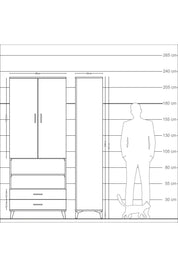 Arges Dolap 5 Raflı 2 Çekmeceli 2 Kapaklı 88x30x221 - S30M116V6A