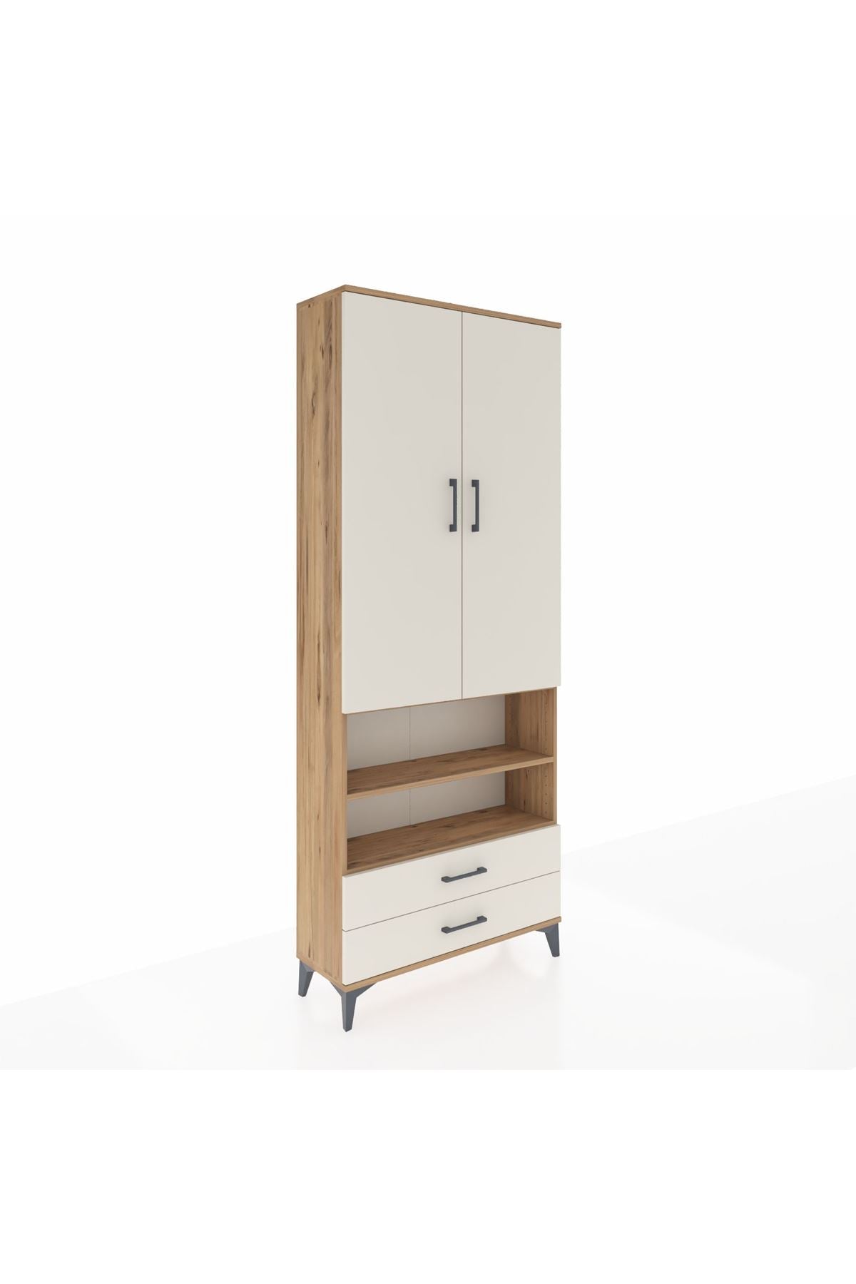 Arges Dolap 5 Raflı 2 Çekmeceli 2 Kapaklı 88x30x221 - S30M116V7A