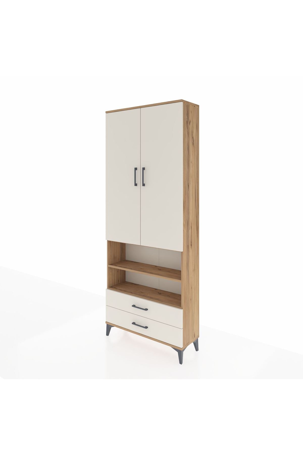 Arges Dolap 5 Raflı 2 Çekmeceli 2 Kapaklı 88x30x221 - S30M116V7A
