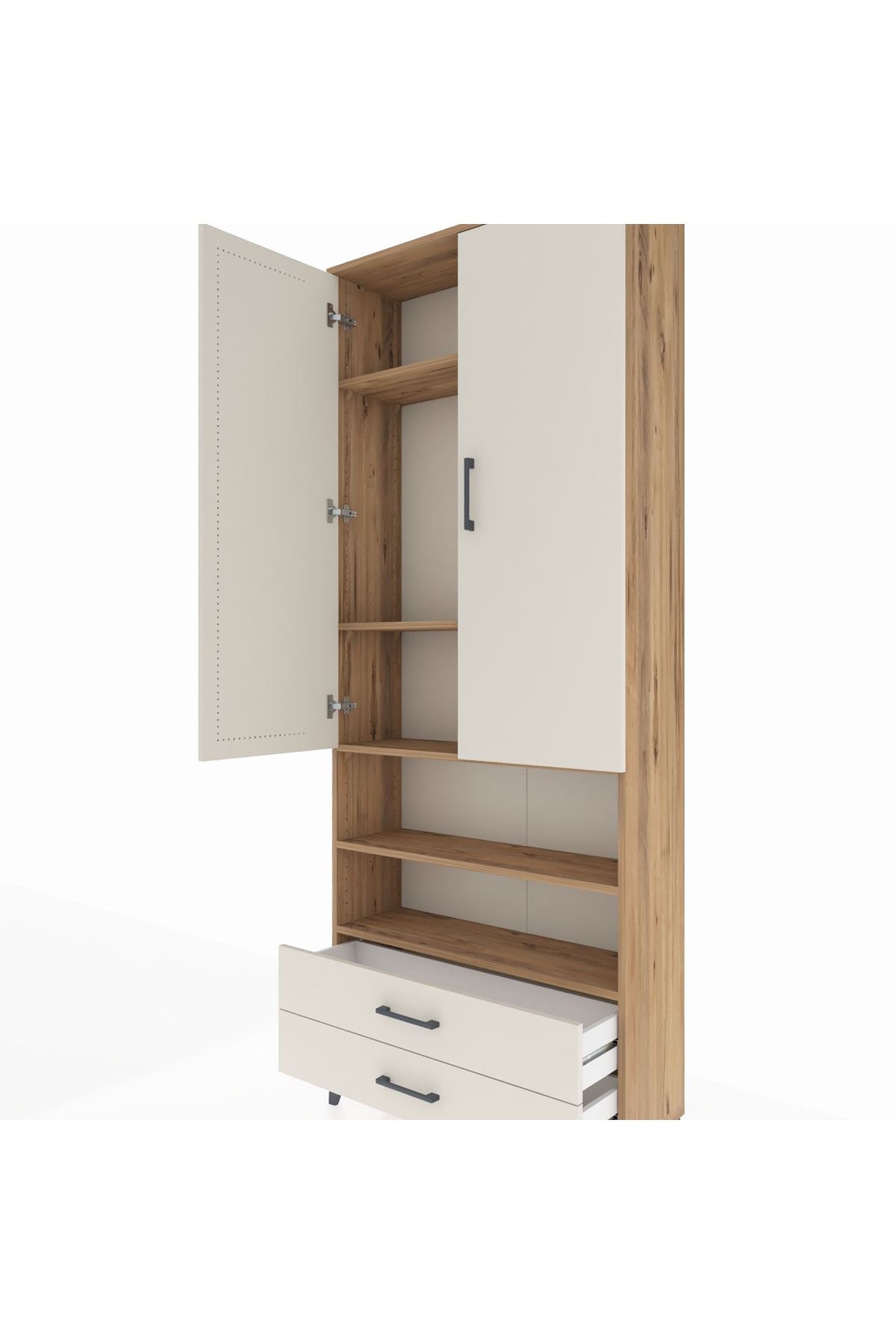 Arges Dolap 5 Raflı 2 Çekmeceli 2 Kapaklı 88x30x221 - S30M116V7A