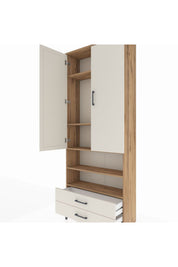 Arges Dolap 5 Raflı 2 Çekmeceli 2 Kapaklı 88x30x221 - S30M116V7A