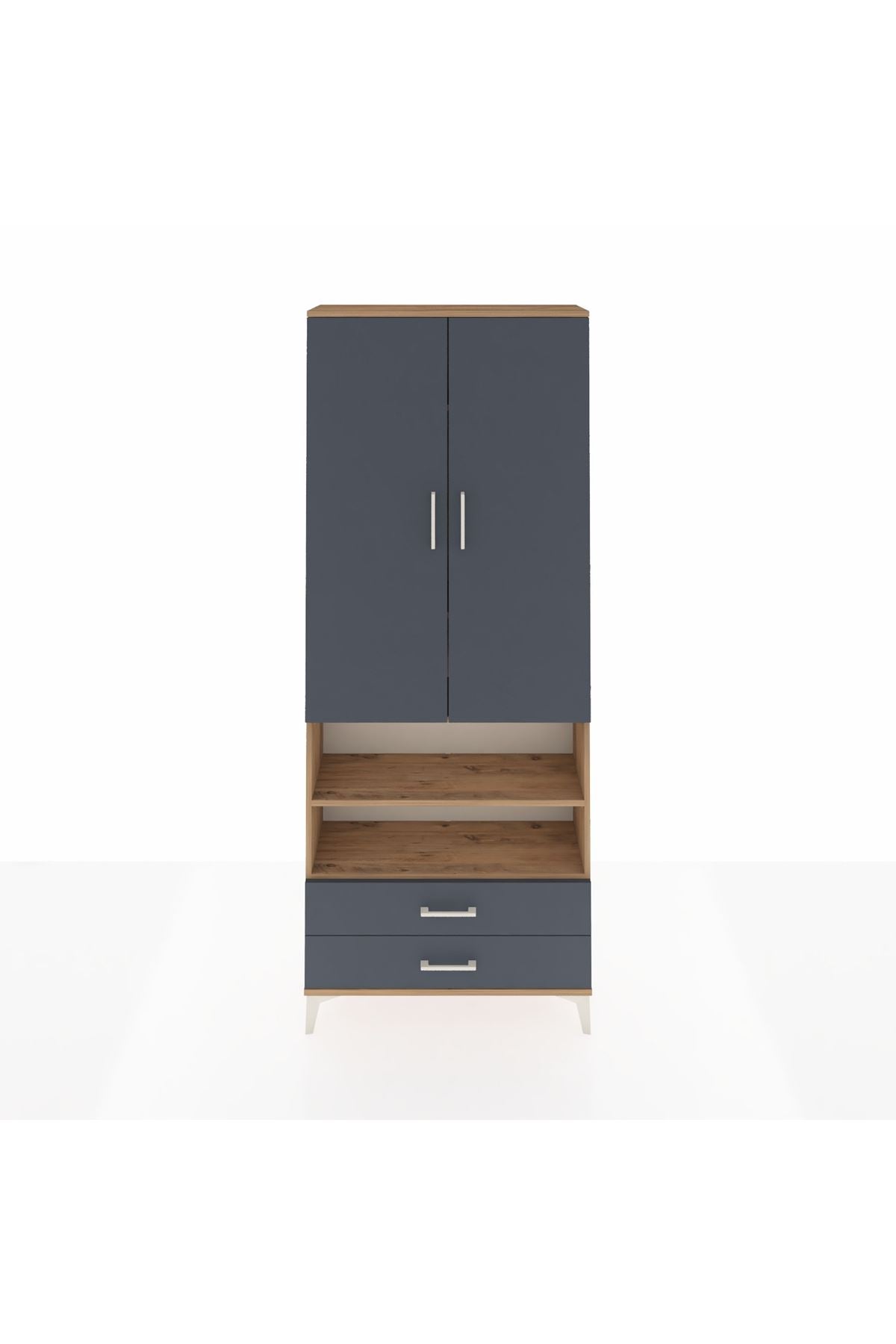 Arges Dolap 5 Raflı 2 Çekmeceli 2 Kapaklı 88x30x221 - S30M116V8A