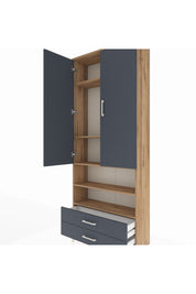 Arges Dolap 5 Raflı 2 Çekmeceli 2 Kapaklı 88x30x221 - S30M116V8A
