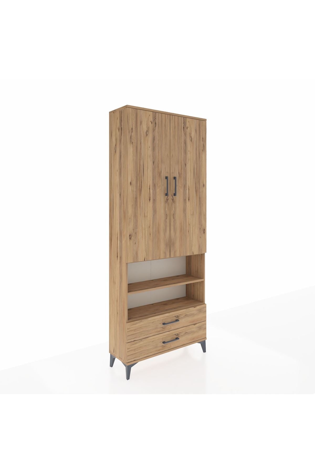 Arges Dolap 5 Raflı 2 Çekmeceli 2 Kapaklı 88x30x221 - S30M116V9A