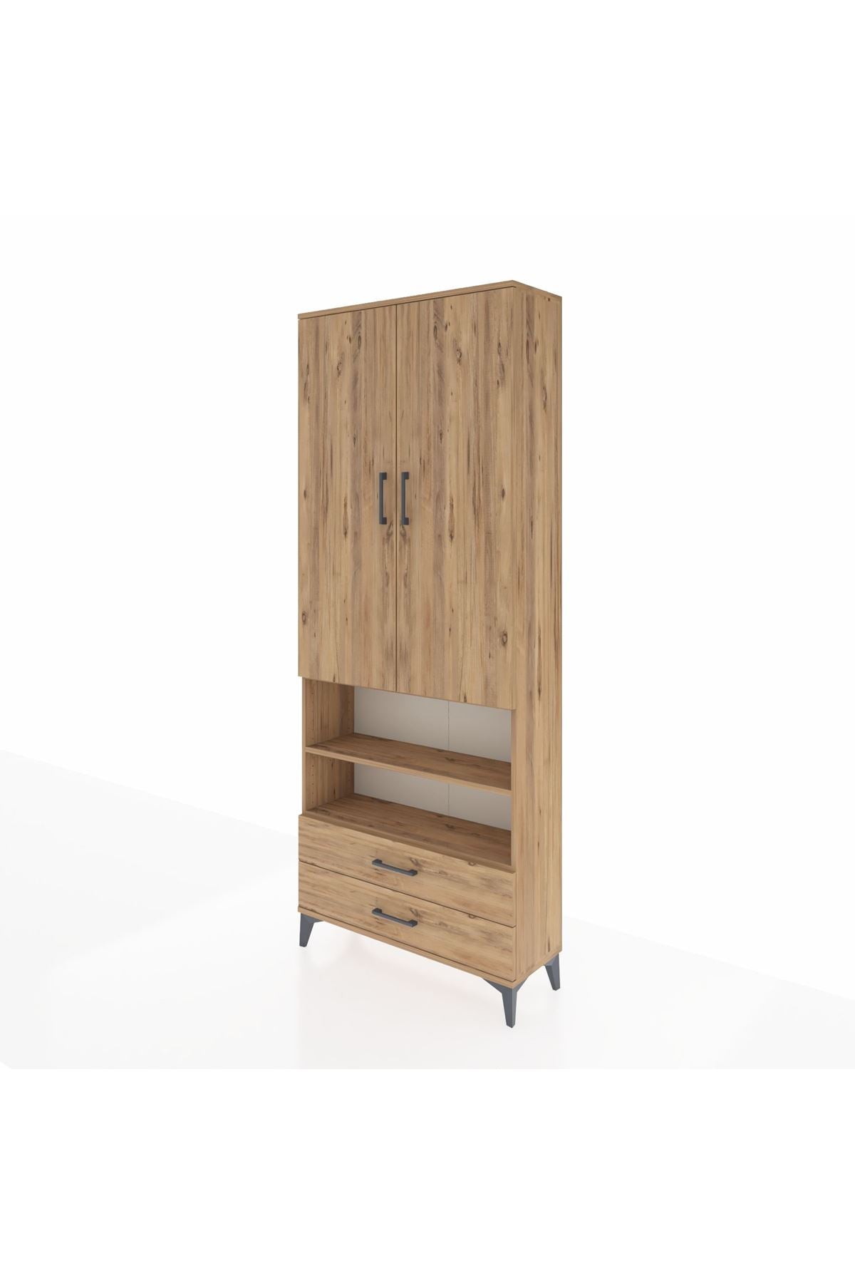 Arges Dolap 5 Raflı 2 Çekmeceli 2 Kapaklı 88x30x221 - S30M116V9A