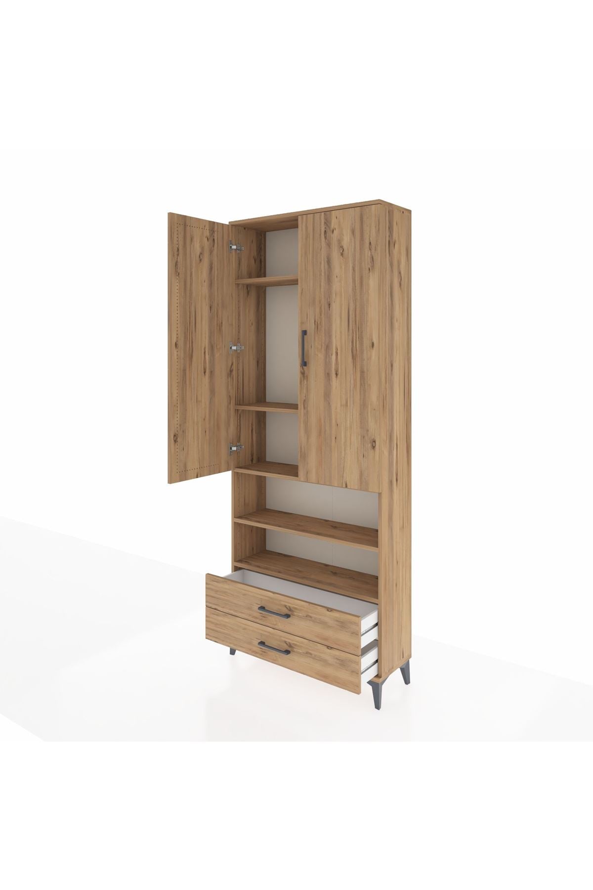 Arges Dolap 5 Raflı 2 Çekmeceli 2 Kapaklı 88x30x221 - S30M116V9A