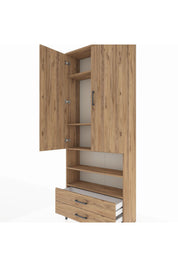 Arges Dolap 5 Raflı 2 Çekmeceli 2 Kapaklı 88x30x221 - S30M116V9A