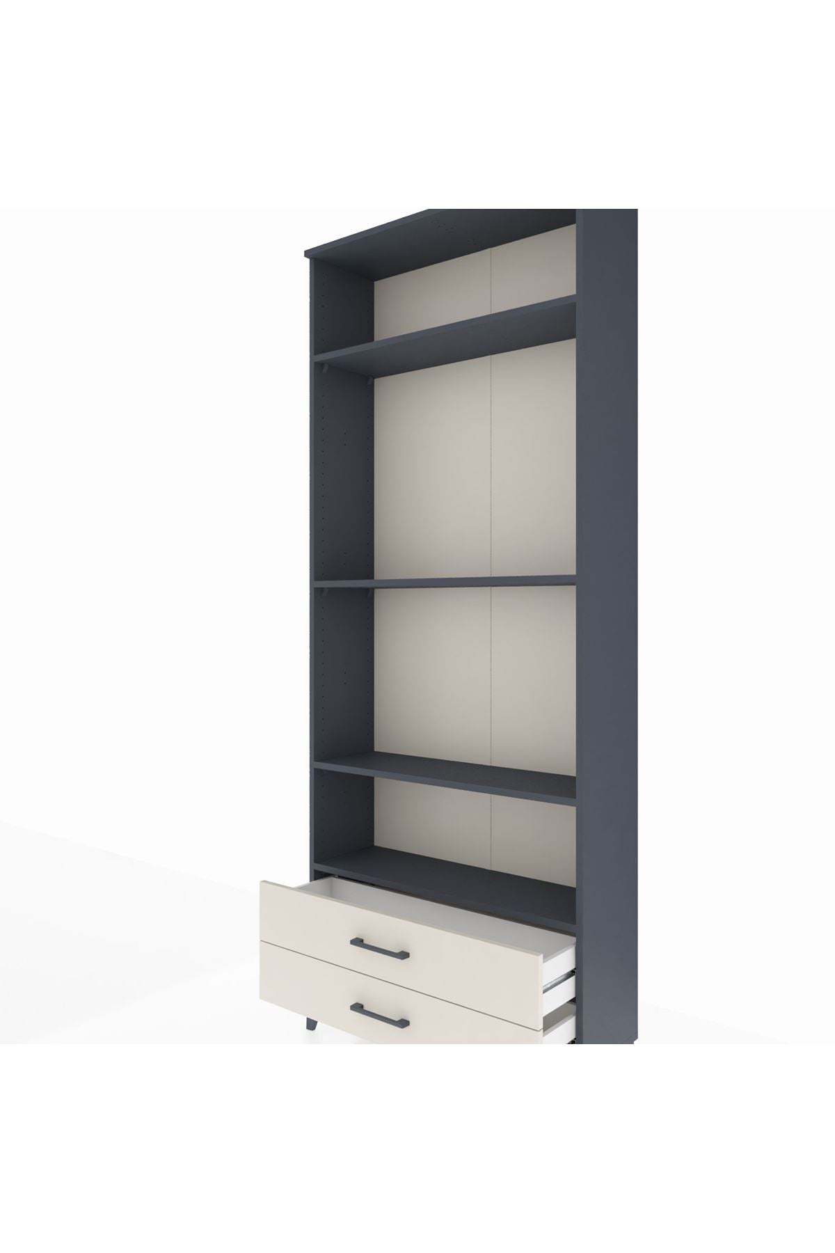 Arges Dolap 4 Raflı 2 Çekmeceli 88x30x221 - S30M117V4A