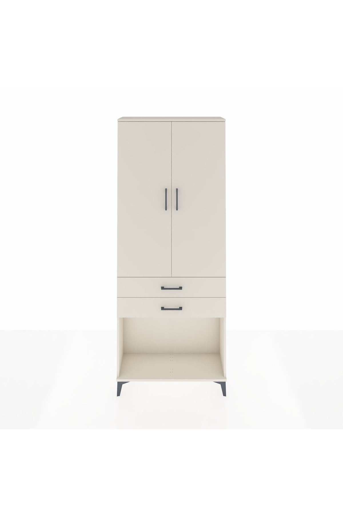 Arges Dolap 2 Raflı 2 Çekmeceli Tek Askılı 88x30x221 - S30M118V1A