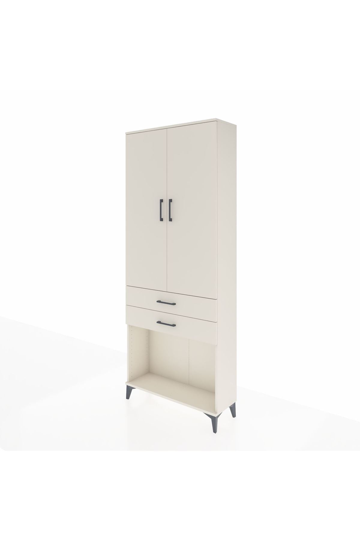 Arges Dolap 2 Raflı 2 Çekmeceli Tek Askılı 88x30x221 - S30M118V1A