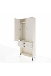 Arges Dolap 2 Raflı 2 Çekmeceli Tek Askılı 88x30x221 - S30M118V1A