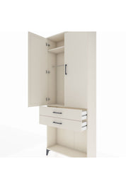 Arges Dolap 2 Raflı 2 Çekmeceli Tek Askılı 88x30x221 - S30M118V1A