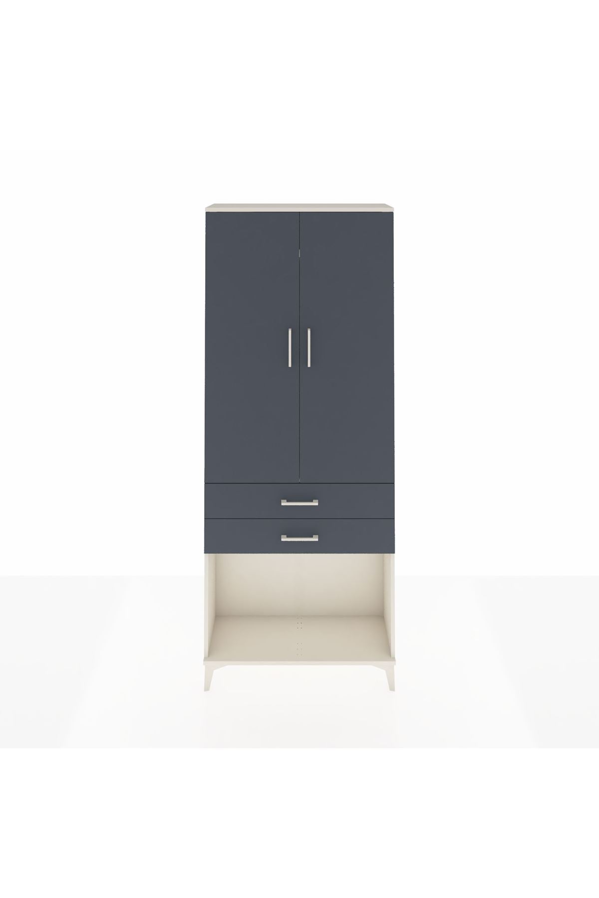 Arges Dolap 2 Raflı 2 Çekmeceli Tek Askılı 88x30x221 - S30M118V2A