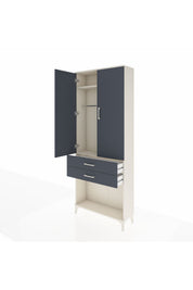Arges Dolap 2 Raflı 2 Çekmeceli Tek Askılı 88x30x221 - S30M118V2A