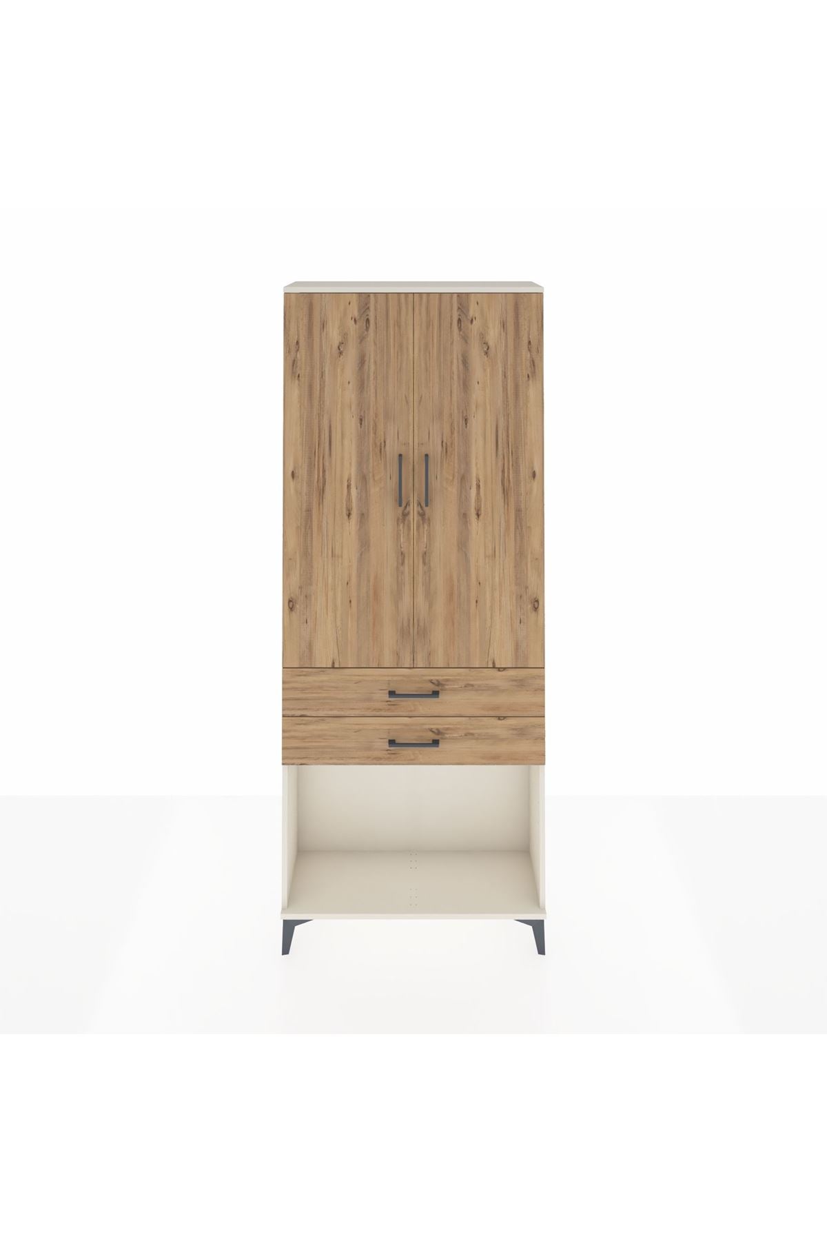 Arges Dolap 2 Raflı 2 Çekmeceli Tek Askılı 88x30x221 - S30M118V3A