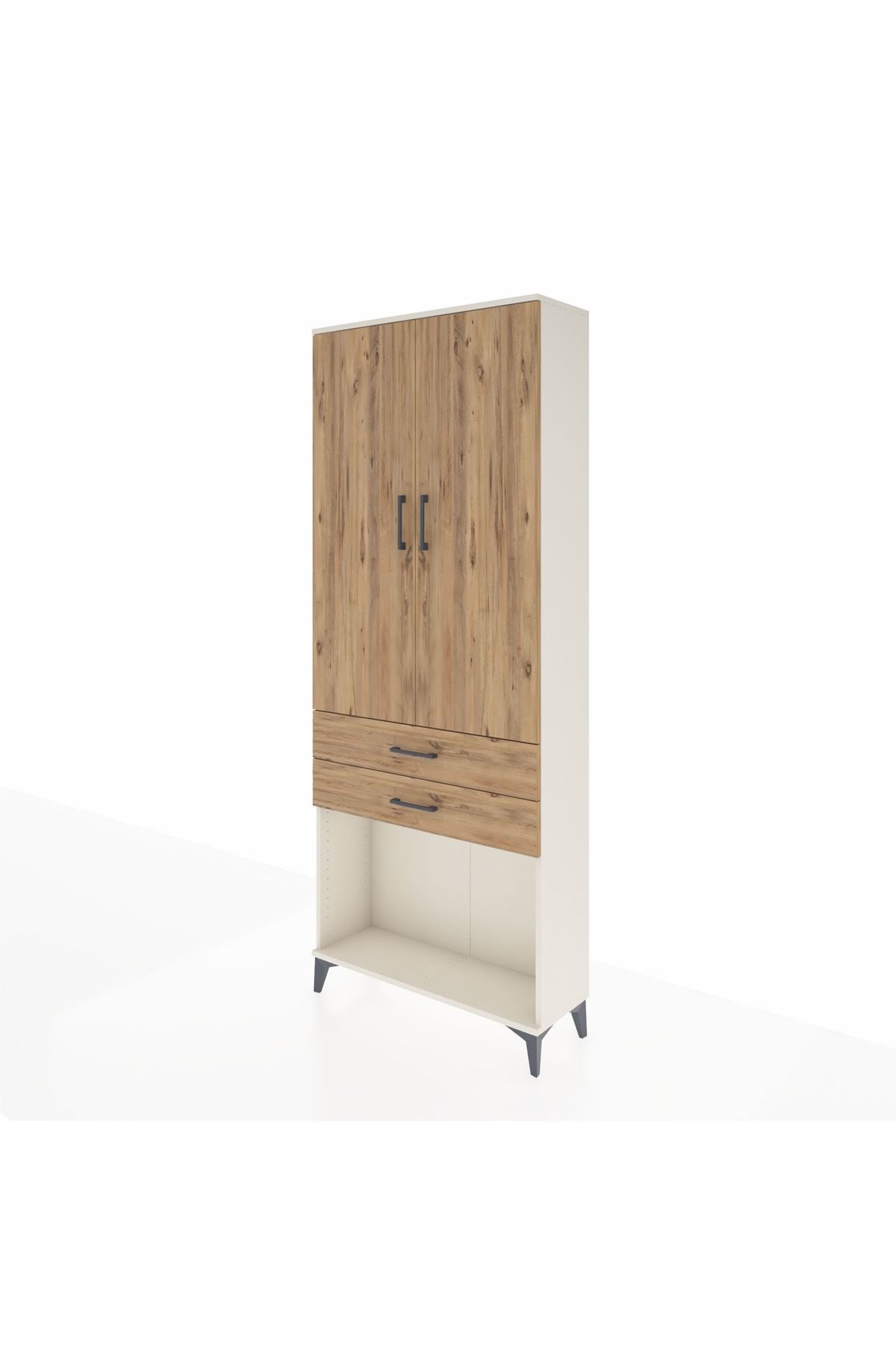 Arges Dolap 2 Raflı 2 Çekmeceli Tek Askılı 88x30x221 - S30M118V3A