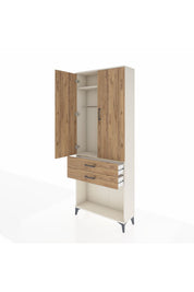 Arges Dolap 2 Raflı 2 Çekmeceli Tek Askılı 88x30x221 - S30M118V3A
