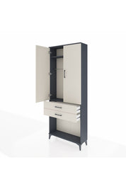 Arges Dolap 2 Raflı 2 Çekmeceli Tek Askılı 88x30x221 - S30M118V4A