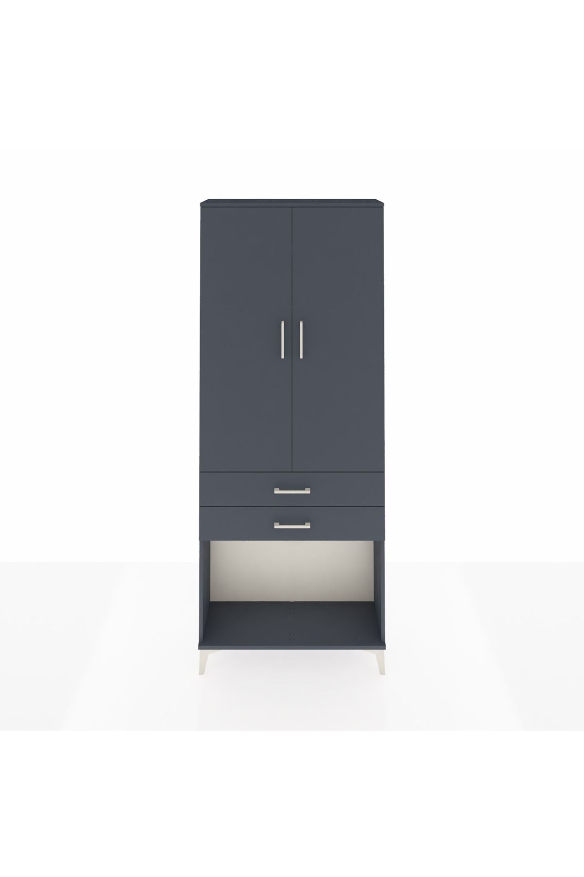 Arges Dolap 2 Raflı 2 Çekmeceli Tek Askılı 88x30x221 - S30M118V5A