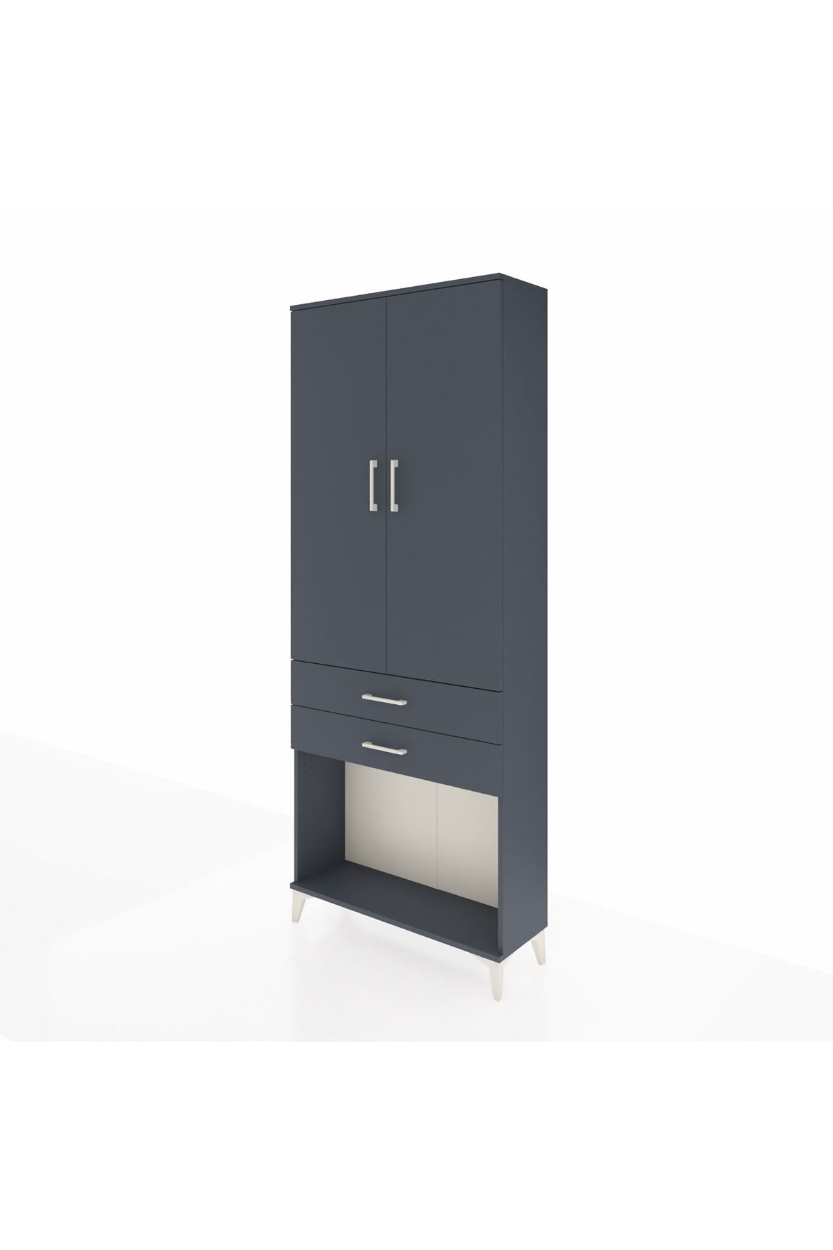 Arges Dolap 2 Raflı 2 Çekmeceli Tek Askılı 88x30x221 - S30M118V5A