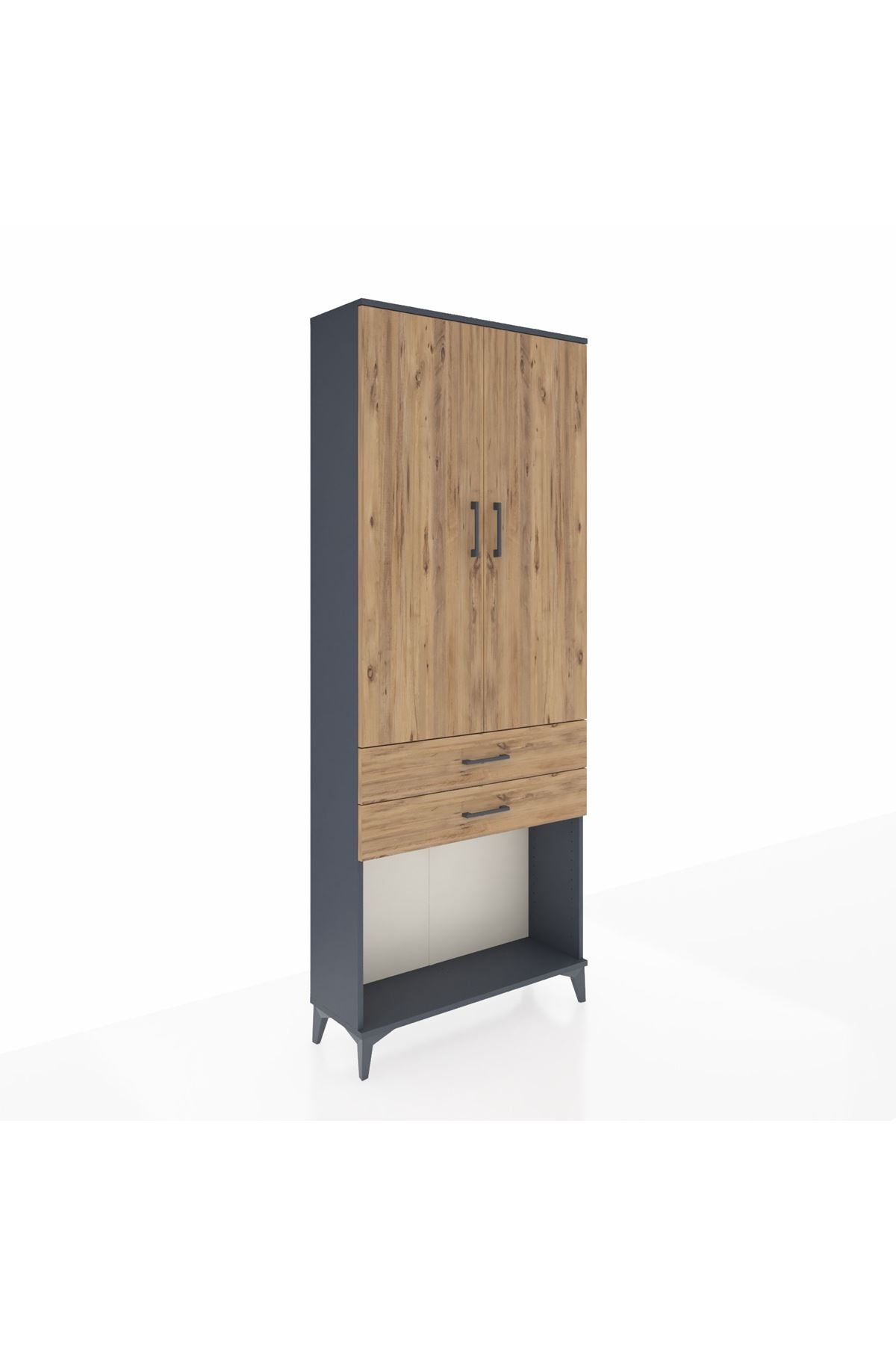 Arges Dolap 2 Raflı 2 Çekmeceli Tek Askılı 88x30x221 - S30M118V6A