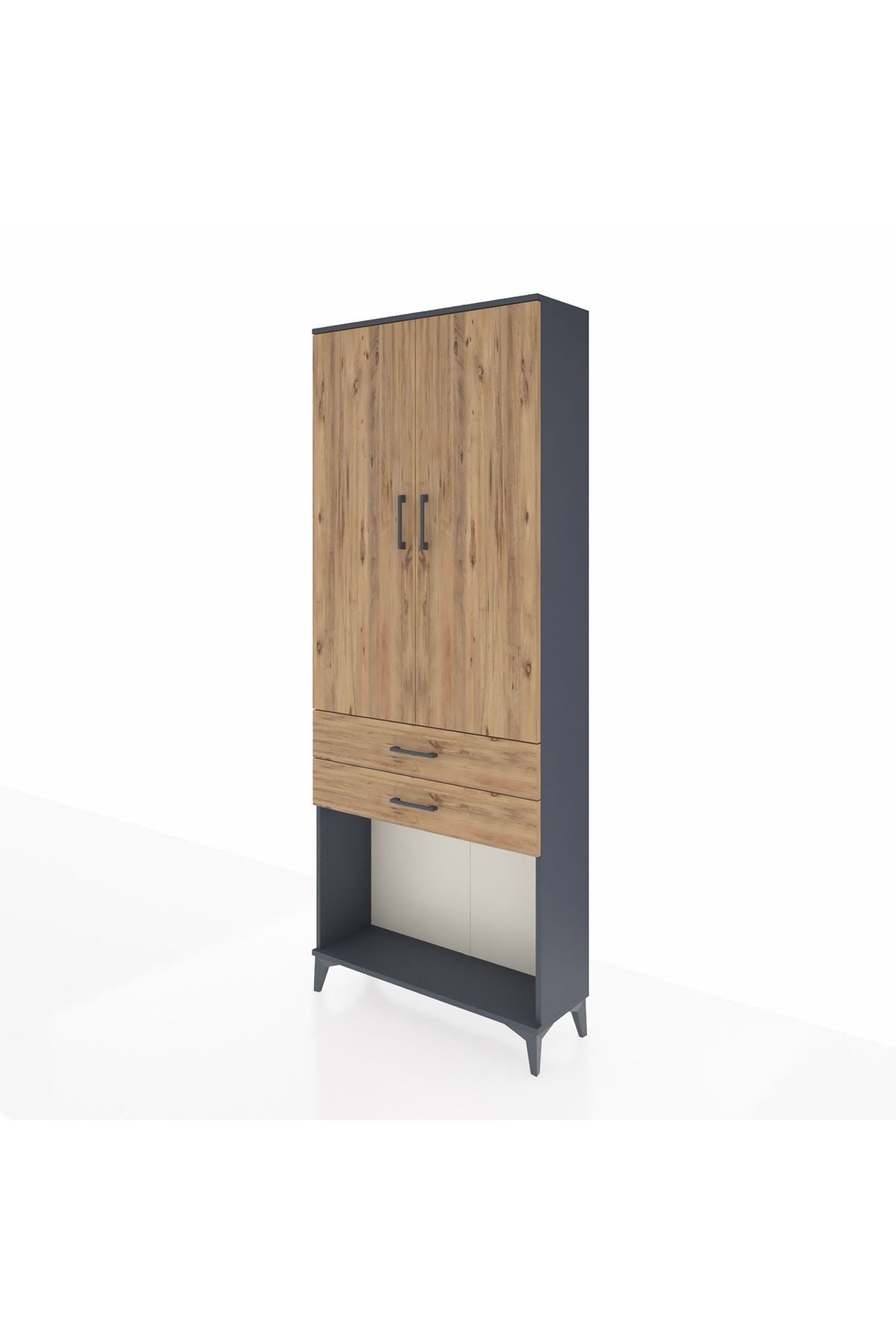 Arges Dolap 2 Raflı 2 Çekmeceli Tek Askılı 88x30x221 - S30M118V6A
