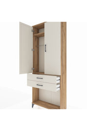 Arges Dolap 2 Raflı 2 Çekmeceli Tek Askılı 88x30x221 - S30M118V7A