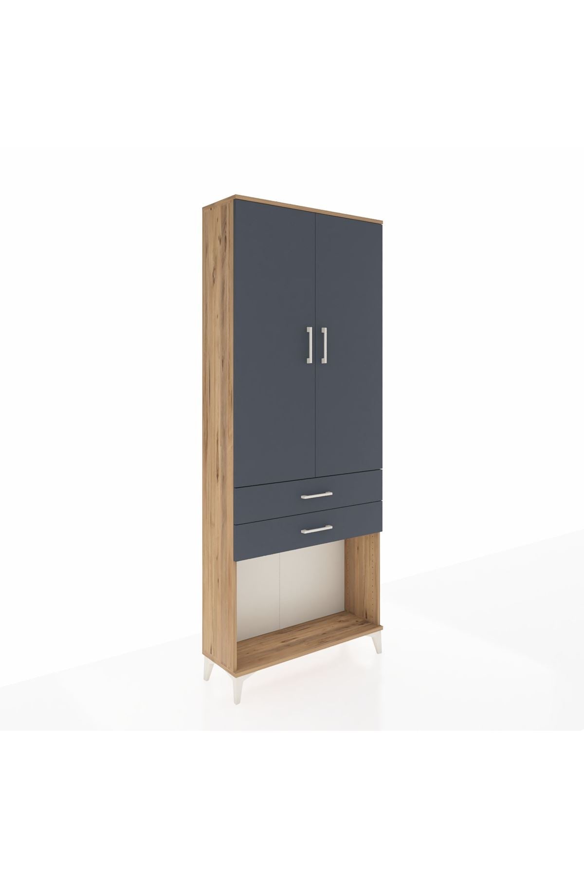 Arges Dolap 2 Raflı 2 Çekmeceli Tek Askılı 88x30x221 - S30M118V8A